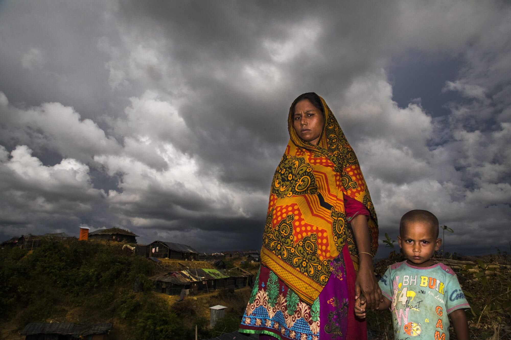  Six months pregnant, Samsunnahar walked 5 days with her son to reach the safety of Thangkhali refugee camp in Bangladesh.